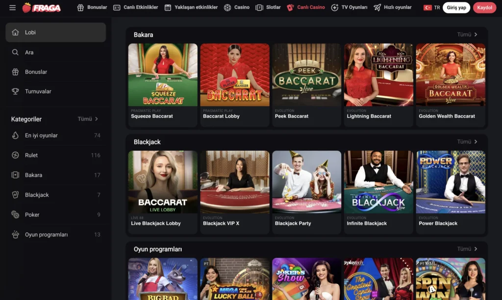 FragaBet Canlı Casino